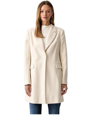Fracomina Single-Breasted Coats - Natural
