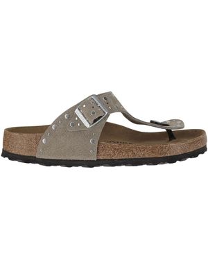 Birkenstock Nieten Wildleder Ledersandalen - Braun