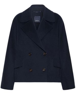 Max Mara Double-Breasted Coats - Blauw