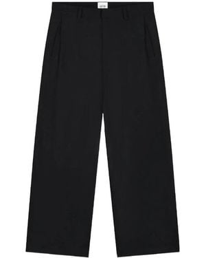 Arte' Broeken ,Zwart ,Wol Casual Broek Met Riemlussen