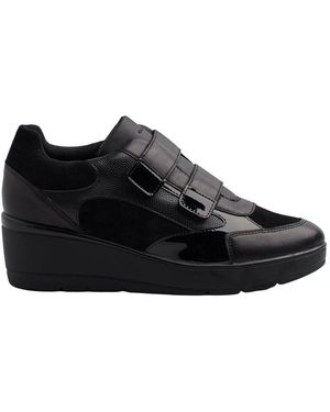 Geox Moderne Flache Schuhe Mit Klettverschluss - Schwarz