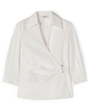 mötivi Wickelbluse Aus Popeline - Weiß