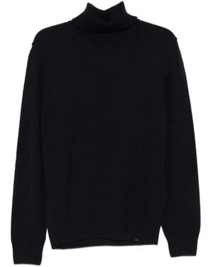 Paul & Shark Blauwe Wollen Turtleneck Sweater - Zwart
