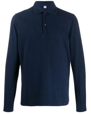 Aspesi Tops ,Blauw ,Wol Luigi Long Sleeve Polo