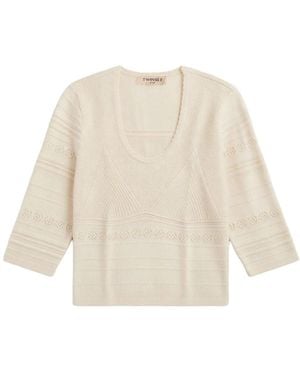 Twinset V-Neck Knitwear - Neutro
