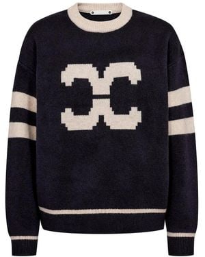 co'couture Truien & Vesten ,Blauw ,Ronde Hals Gebreid