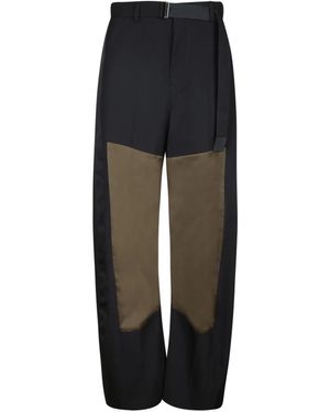 Sacai Straight Trousers - Negro