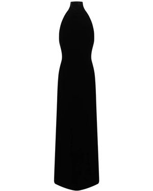Max Mara Kleedjes ,Zwart ,Armida Halternek Lange Jurk