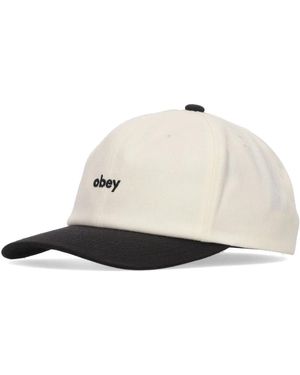 Obey Gebogener Schirm Klassische Mütze Weiß Multi