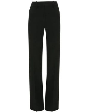 Victoria Beckham Hoge Taille Op Maat Gemaakte Rechte Broek - Zwart