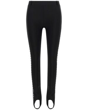 Moschino Broeken ,Zwart ,Tweed Logo Tape Stirrup Leggings
