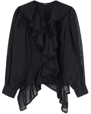 ACTUALEE Shirt Met Ruches - Zwart