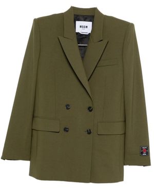 MSGM Jassen ,Groen ,Wol Groene Wollen Blend Jas Buitenkleding
