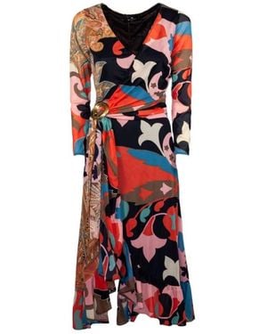 Etro Jurk Met Paisleyprint En Gesp - Rood