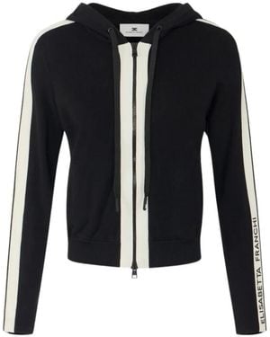 Elisabetta Franchi Hoodies & Sweatvesten ,Zwart Truien