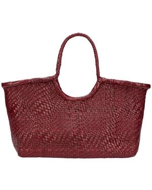 Dragon Diffusion Nantucket Optical Woven Leather Shopper - Rot