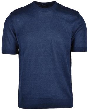 Drumohr Truien & Vesten ,Blauw ,Katoen Maglioncino Girocollo