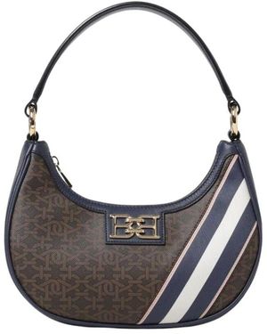 Bally Elegante Halbmond-Schultertasche - Grau