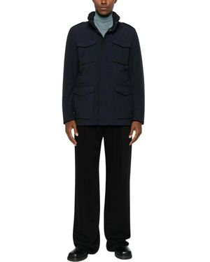 Herno Jassen ,Blauw ,Hoge Hals Jas - Zwart