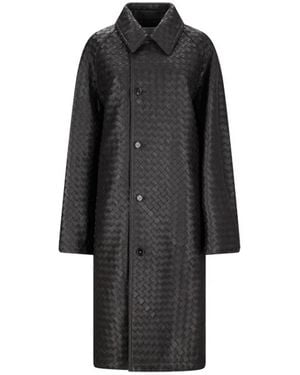 Bottega Veneta Double-Breasted Coats - Zwart