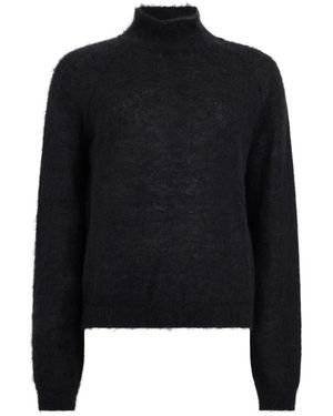 Alberta Ferretti Truien & Vesten ,Zwart ,Wol Trui Met Hoge Hals