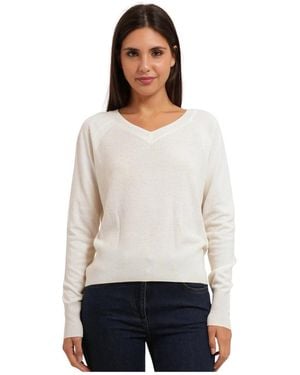Pennyblack Pullover Mit V-Ausschnitt Aus Mischstrick - Weiß