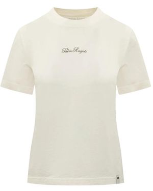 Palm Angels T-Shirt Met Ronde Hals - Wit