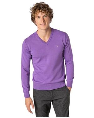 GANT Basic V-Ausschnitt Pullover Lila