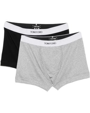 Tom Ford Ondergoed ,Veelkleurig ,Katoen Boxershorts Met Logotailleband - Wit