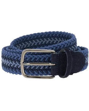BOGGI Accessoires ,Blauw ,Suède Woven Viscose Blend Belt