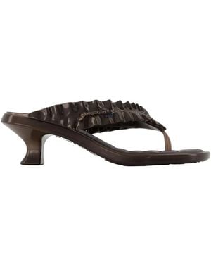 Ganni Schoenen ,Bruin ,Thong Kitten Sandalen