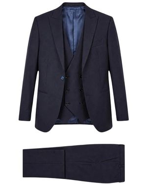 Luigi Bianchi Kostuums ,Blauw ,3438 Driekwartpak