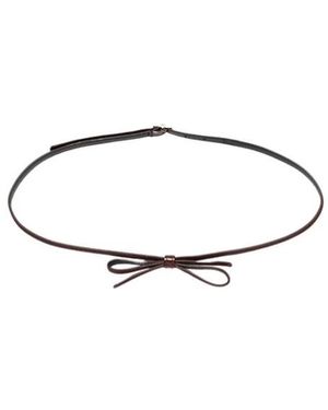 Plan C Skinny Strik Riem - Bruin