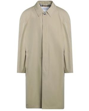 Burberry Single-Breasted Coats - Natural