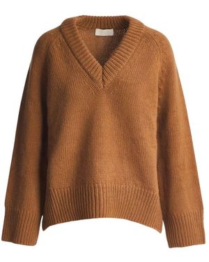 Wakakuu Icons V-Neck Knitwear - Marron