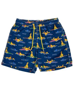 Mc2 Saint Barth Surf Swimshorts Gustavia Homer Style - Blau