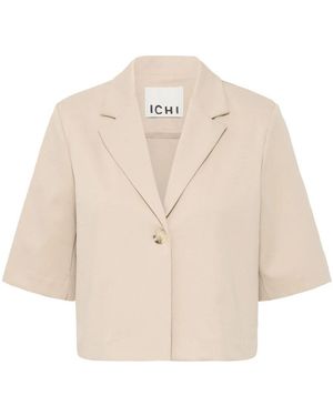 Ichi Kurze Blazerjacke Klassischer Kragen - Natur