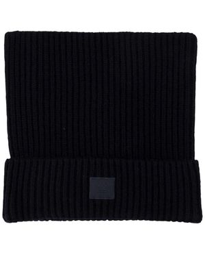 Acne Studios Square Face Logo Beanie - Zwart