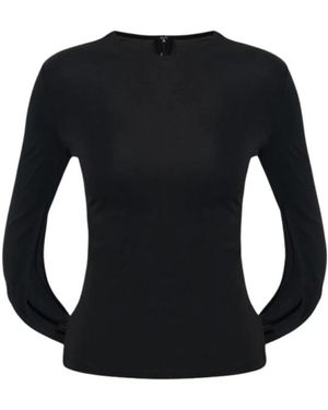 Alexander Wang Drape Back Long Sleeve Top - Schwarz