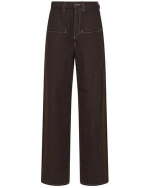 Uma Wang Broeken ,Bruin ,Wol Wijde Broek