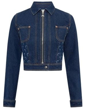 Marine Serre Denim Jackets - Blue