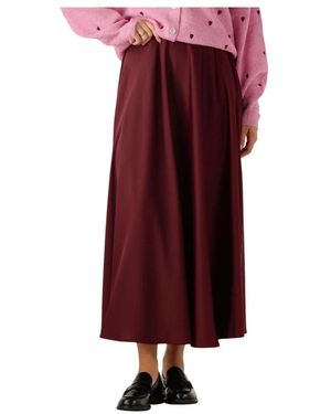 Y.A.S Rokken ,Rood ,Polyester Bordeaux Rode Midi Rok Met Volume