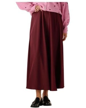 Y.A.S Rokken ,Rood ,Polyester Bordeaux Rode Midi Rok Met Volume