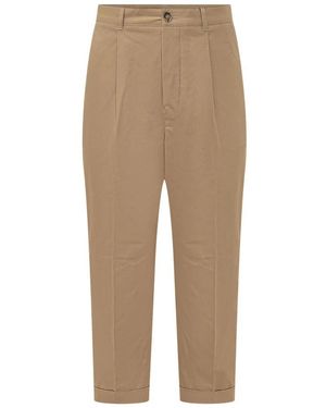 Ami Paris Broeken ,Katoen Oversized Carrot Broeken - Naturel