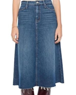 Mother The Circle Midi Fray - Blauw