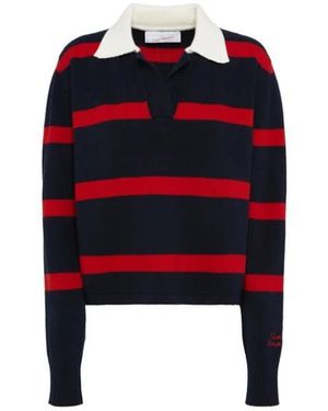 Giada Benincasa Blauer Gestreifter Polopullover - Schwarz