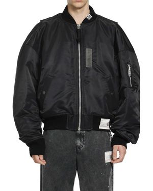 Maison Mihara Yasuhiro Jassen ,Zwart ,Nylon Vest Combined Flight Jacket