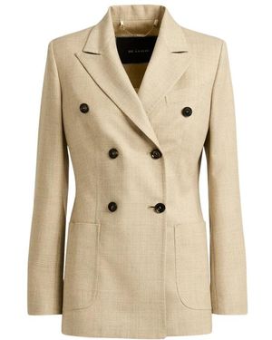 Kiton Jassen ,Wol Dubbelrijige Glen Plaid Blazer - Naturel