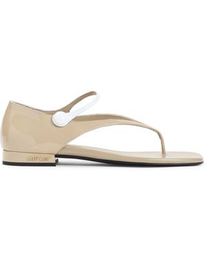 Miu Miu Flat Sandals - White
