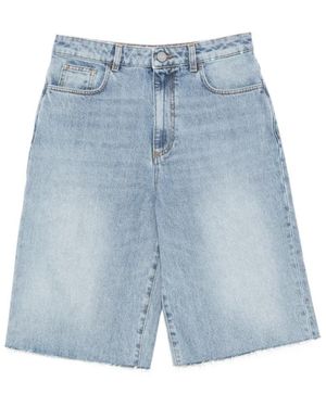 Rohe Korte Broeken ,Blauw ,Denim Baggy Fit Denim Shorts